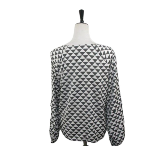 Worthington Black/White Checker Pattern Pull Over Blouse Size Medium - Picture 3 of 7